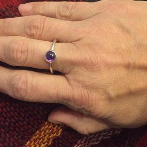 PANDORA Purple CZ Poetic Droplet Ring